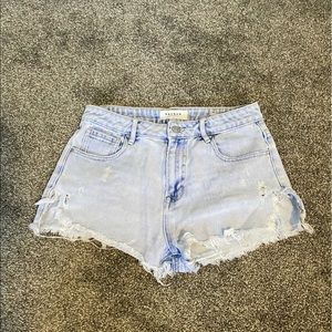 Pacsun lite wash highrise short shorts